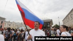 La un miting în sprijinul jurnalistului de la Meduza Ivan Golunov. Moscova, 12 iunie 2019