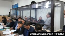 На первом слушании по делу вывезенных из Сирии казахстанцев, обвиняемых в совершении террористических преступлений. Нур-Султан, 22 октября 2019 года.
