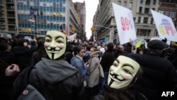 Участники акции Occupy Wall Street в Нью-Йорке, 2011 год