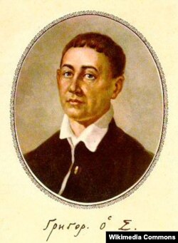 Портрет Григория Саввича Сковороды с его подписью