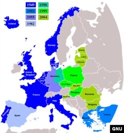 Harta extinderii NATO în Europa