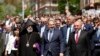 Nagorno-Karabakh - Armenian Prime Minister Nikol Pashinian and Karabakh President Bako Sahakian lead a festive march in Stepanakert, May 9, 2019.