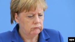 Федеральный канцлер Германии Ангела Меркель на пресс-конференции в Берлине 28 июля 2016 года.