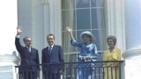 محمد رضا شاه پهلوی و فرح دیبا به همراه ریچارد نیکسون و همسرش