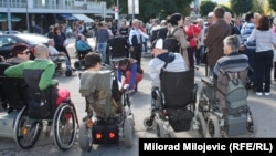 Protesti osoba sa invaliditetom u Banjaluci u oktobru 2017.