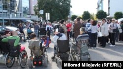 Protest osoba sa invaliditetom u Banjaluci, 4. oktobra 2017.