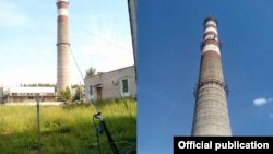 Yauhen Lapanovich died after jumping from a 70-meter-high smokestack in the town of Sosny, near Minsk, when the cord broke.
