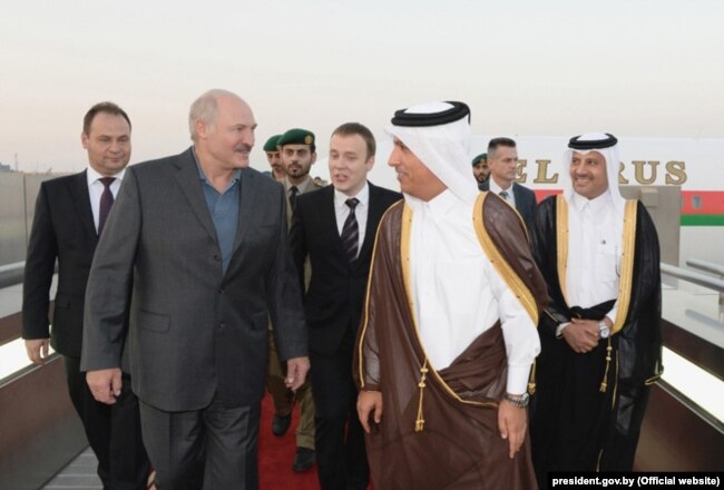 Alexander Lukashenko durante la sua visita in Qatar, 2016
