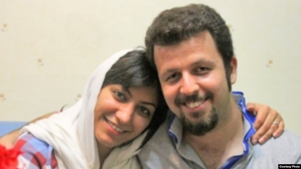 Mahdieh Golrou (left), pictured with political prisoner Vahid La'lipour, said one of the biggest casualties of any war between Iran and Israel would be people's rights.