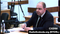 Суддя Дмитро Гаращенко під час співбесіди в рамках переатестації