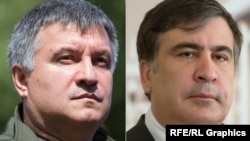 Ukraine -- A combo photo of Arsen Avakov (L) Minister of Internal Affairs and Mikheil Saakashvili (R) Governor of Odessa region