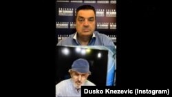 Svetozar Marović (dolje) u uključenju uživo preko Instagram profila odbjeglog biznismena Duška Kneževića (gore)