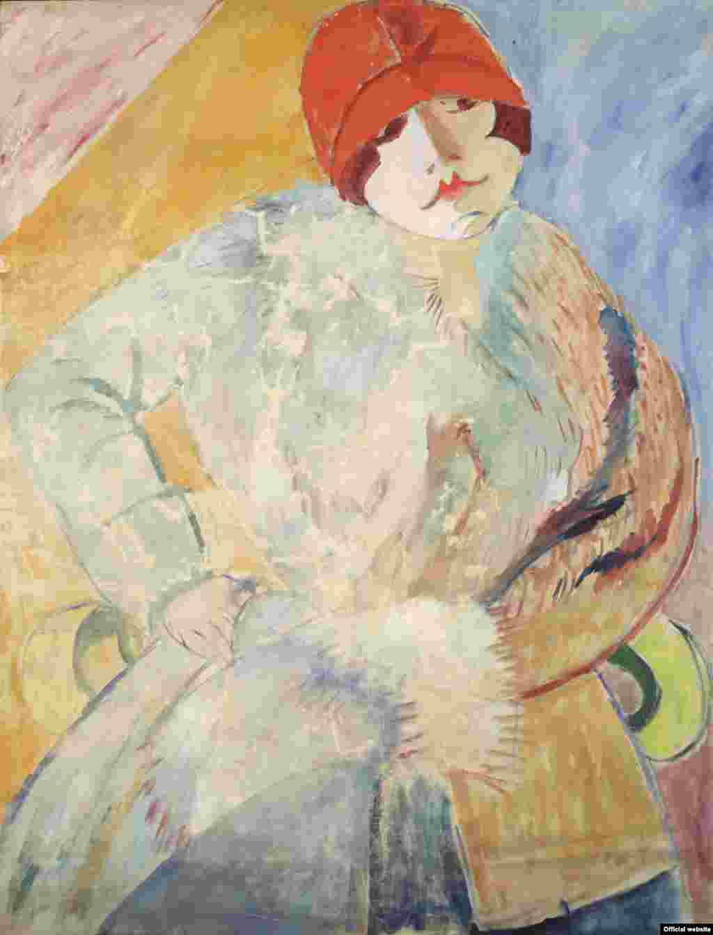 Sigrid Hjertén, Femeie cu blană, 1915.
