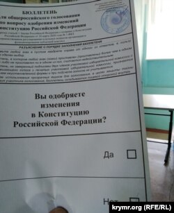 Голосование в Керчи, бюллетень. 1 июля 2020 года