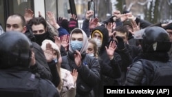 Акция в поддержку Навального 31 января в Санкт-Петербурге