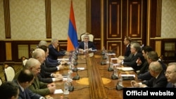 Armenia -- President Serzh Sarkisian chairs a National Security Council meeting after termination BHK leader Gagik Tsarukian's membership in the body, 13 Feb, 2015