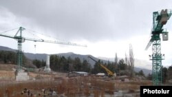 Armenia -- Construction site in the resort town of Dilijan, undated