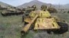 Destroyed Soviet tanks in Afghanistan.