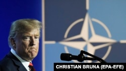 Președintele Statelor Unite Donald Trump la summitul NATO din Bruxelles, Belgia, 12 iulie 2018