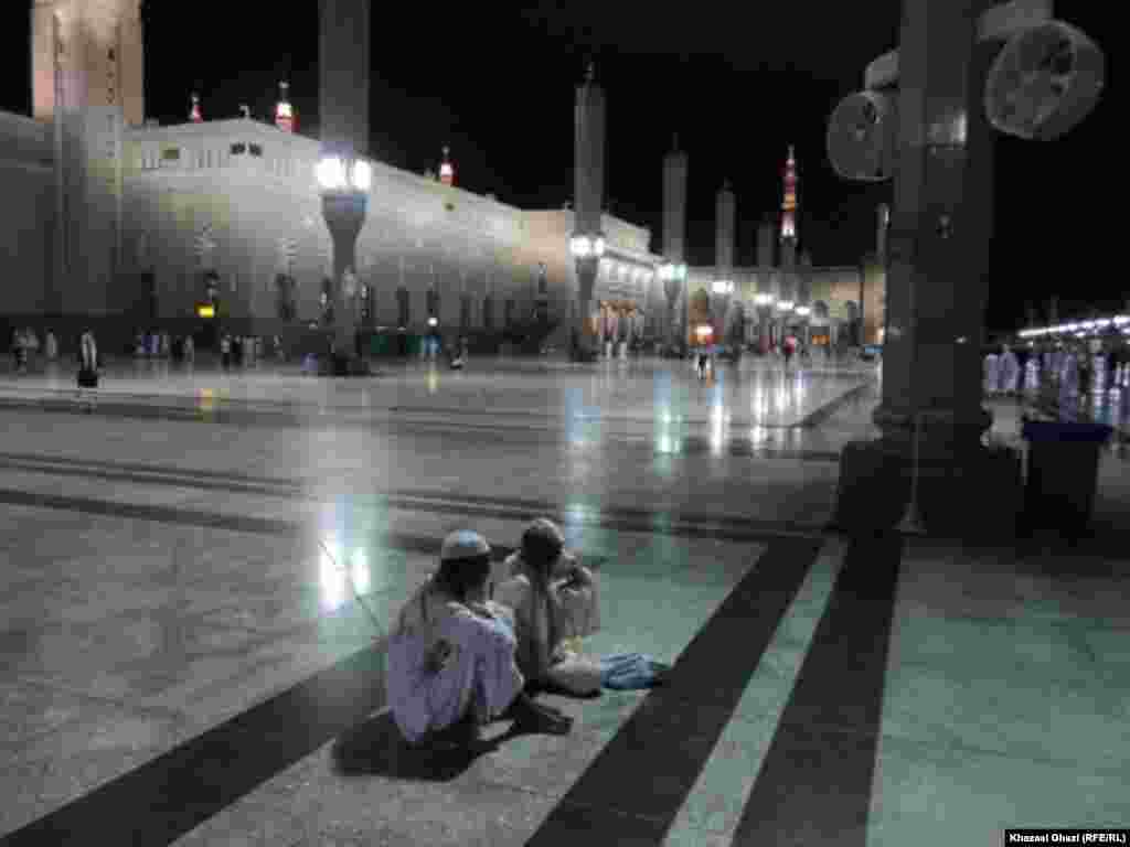 The courtyard of the Mosque of the Prophet in Medina City