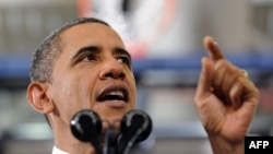 U.S. President Barack Obama speaks to students at Northern Virginia Community College in Annandale, Virginia, on February 13.