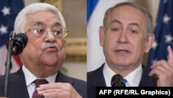 Махмуд Аббас (солдо) менен Биньямин Нетаньяху.