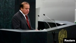 Pakistani Prime Minister Nawaz Sharif called for an end to U.S. drone strikes during a September 27 speech at the UN General Assembly. 