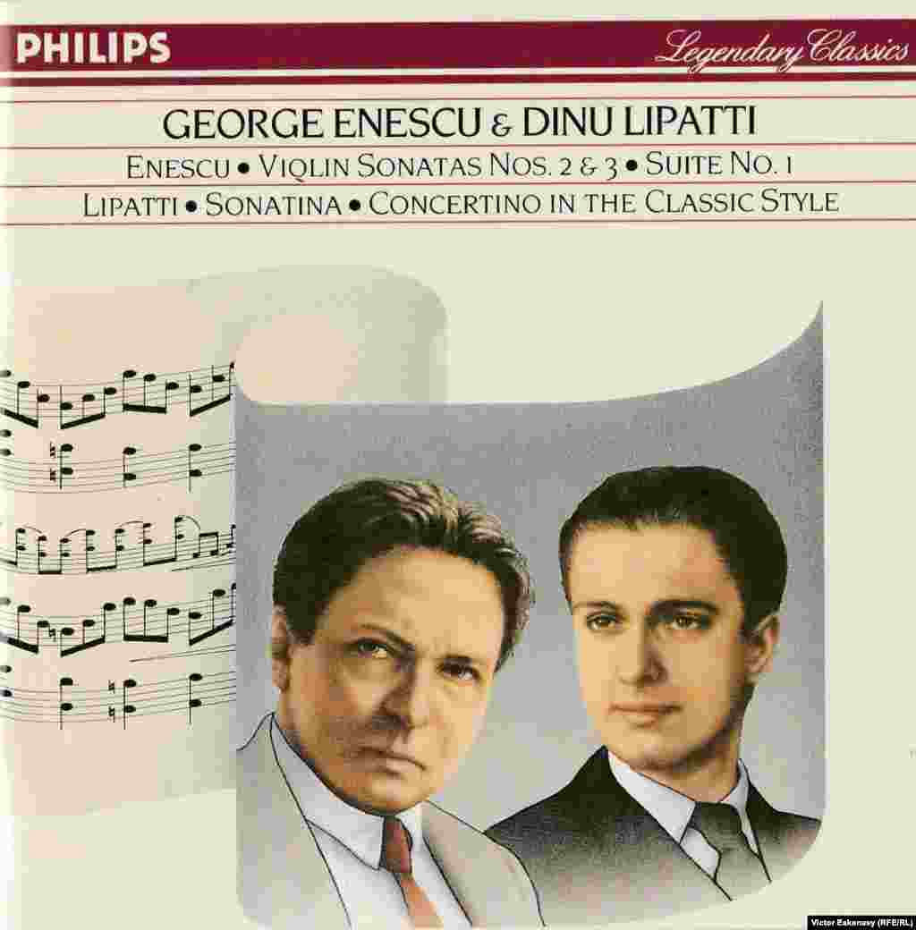 Celebrele înregistrări radio din România cu George Enescu într-un set Philips...