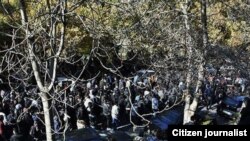 Photo was taken by a citizen journalist, shows an updated protest gathering in Tabriz university as a part of fresh widespread protests across Iran in November 2019.