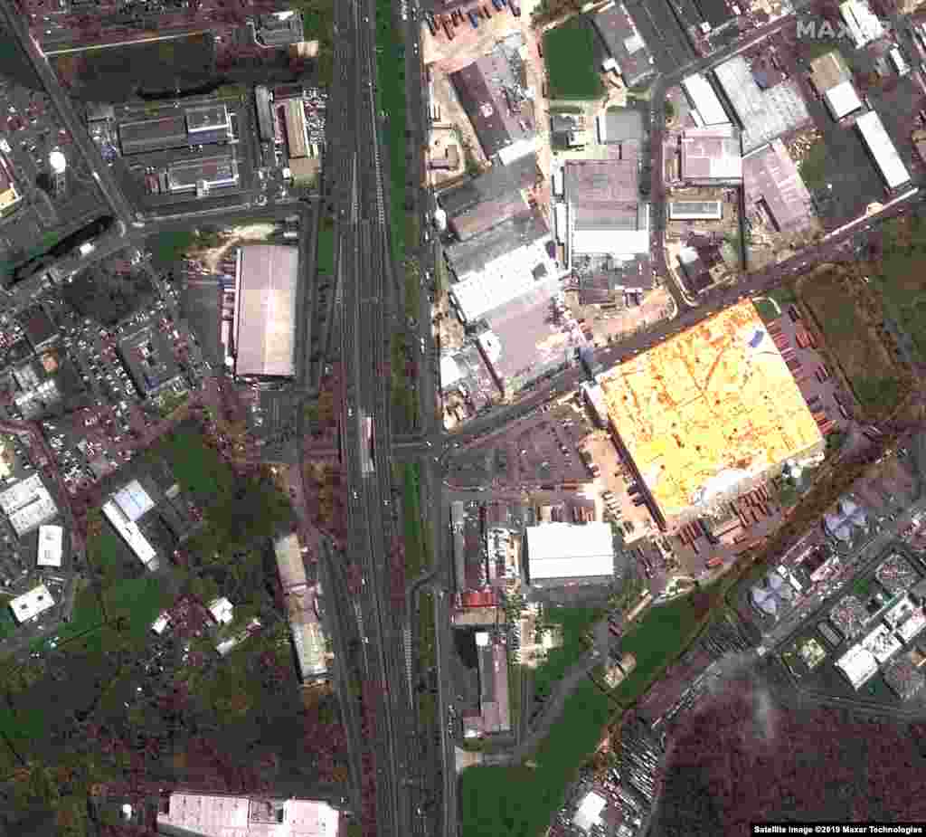 PUERTO RICO -- Satellite image shows damaged buildings in Bayamon on September 24, 2017 after the Hurricane Maria