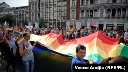 Гей-парад в Белграде, Сербия, 18 сентября 2016 года. 