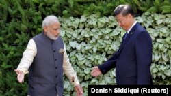 نریندرا مودی صدراعظم هند و شی جین پینگ رئیس جمهور چین