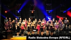 Словенечката вокална група „Перпетуум џезиле“ на прославата на 52-роденден на фестивалот „Охридско лето“.