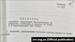 Cписок інформації щодо Чорнобильської катастрофи, яка підлягала засекречуванню, 8 липня 1986 року