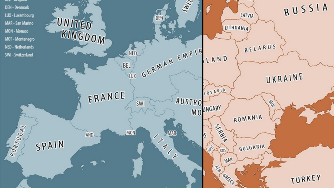 world war 1 map before and after