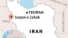 Map locating Sarpol-e Zahab, location of an earthquake in western Iran.