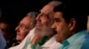 На театральном представлении в честь Фиделя Кастро (слева направо) Рауль Кастро, Фидель, Николас Мадуро
