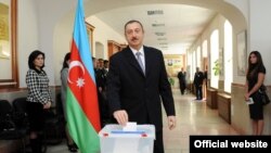 Azerbaijani President İlham Aliyev votes in elections in November.