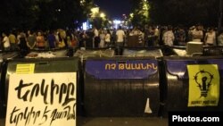 Armenia - Protesters continue to occupy Marshal Bagramian Avenue, 30Jun2015.