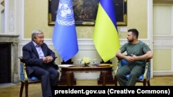 Президент України Володимир Зеленський (праворуч) і генеральний секретар ООН Антоніу Ґутерріш. Львів, 18 серпня 2022 року