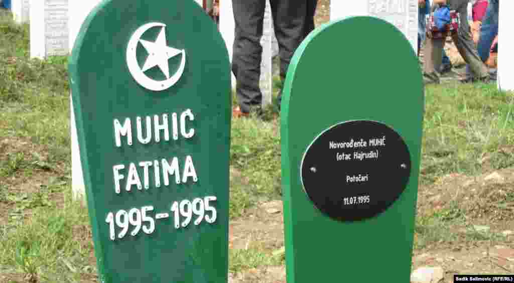 Najmlađa žrtva koja će biti sahranjena u Srebrenici, novorođenče, Fatima Muhić, 11. juli 2013. Foto: RSE / Sadik Salimović 