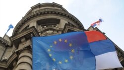 Ilustrativna fotografija, zastava Evropske unije na zgradi Vlade Srbije u Beogradu , 2. mart 2012.