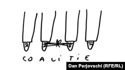 Coaliție, caricatură Dan Perjovschi