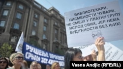 Sa protesta prosvetnih radnika u Beogradu, avgust 2018.