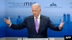 U.S. Vice President Joe Biden told the 51st Munich Security Conference that no country had spheres of influence and that every independent country had the "sovereign right to choose its own alliances."