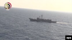 A screen grab taken from a handout video obtained from the Egyptian Defense Ministry shows search operations for a missing EgyptAir flight off the Egyptian coast, north of Alexandria, Egypt, on May 20.