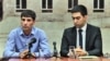 Armenia - Garik Sargsian (L), mayor of Nor Kyank village, and his lawyer, Rustam Badasian, at a news conference in Yerevan, 23Aug2017 