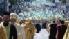 Учасники хресної ходи «За єдину помісну церкву» з нагоди 1030-річчя хрещення Русі-України. Київ, 28 липня 2018 року