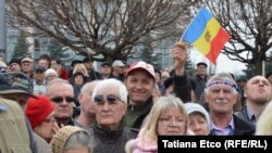 Around 2,000 protesters are believed to have turned out for the demonstration in Chisinau on April 5. 