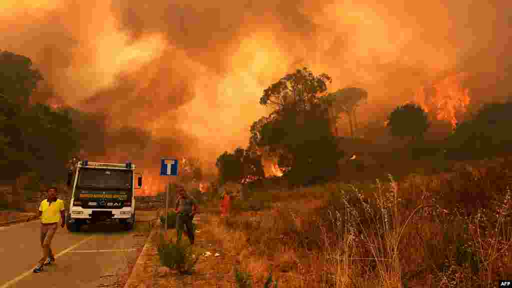 ИТАЛИЈА - Франција и Грција испратија авиони да помогнат во гасењето на шумските пожари кои зафатија околу 20 000 хектари во италијанската провинција Ористано, на островот Сардинија. Евакуирани се стотици семејства.